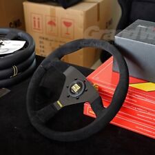 Momo Montecarlo 350mm 14 Suede Leather High Quality Black Sport Steering Wheel