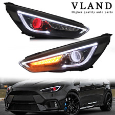 Vland Led Headlights For 2015-2018 Ford Focus Demon Eyes Wsequential Signal Set