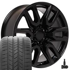 20 Black 5914 Rims 27555-20 Goodyear Tires Tpms Fits Silverado Sierra At4