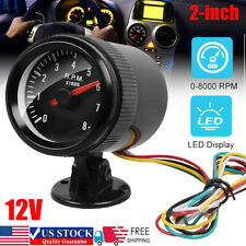 Universal Car Tachometer Gauge Tacho Meter W Led Display Shift Light 0-8000 Rpm