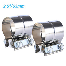 2pcs 2.5 Stainless Exhaust Band Clamp Step Clamps For Catback Muffler Pipe