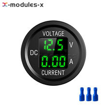 12-24v Dual Voltage Round Led Panel Digital Car Voltmeter Ammeter Waterproof Usa