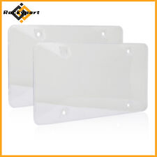 2pcs Clear Plastic Clear License Plate Tag Cover Frame Protector Fit For Us Car