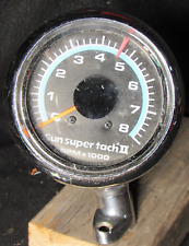 Vintage Sun Super Tach 2 Engine Tachometer 8000 Rpm Blue Line