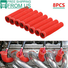 For Sbc Bbc 2500 Spark Plug Wire Boots Protectors Sleeve Heat Shield Cover 8pcs