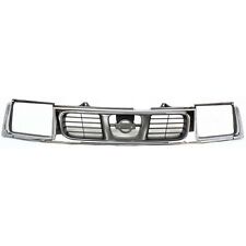 Grille Assembly For 1998-2000 Nissan Frontier Chrome Shell With Headlight Holes