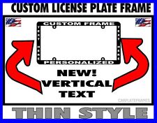 Thin Frame Vertical Text Holder Custom Wording Customized License Plate Frame