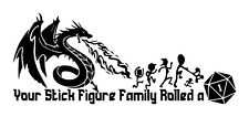 Stick Figure Family Rolled A 1 Decal 2 3.5x8.5 Choose Color