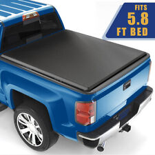 5.8ft Soft Roll-up Tonneau Cover Bed For 2007-2024 Silverado Sierra 1500