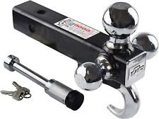 Toptow 64180l Trailer Receiver Hitch Triple Ball Mount With Hook Fits For 2 2