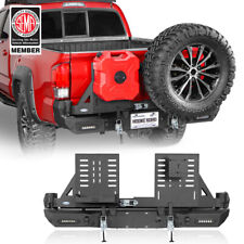 Steel Rear Bumper Wswing Arms Tire Carrier Jerry Can Holder Fit 16-23 Tacoma