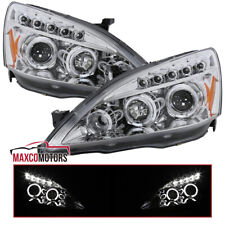 Projector Headlights Fits 2003-2007 Honda Accord 24dr Led Halo Lamps Leftright