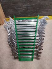 Lot Of 14 Mac Tools 4 Way Angle Head Sae Open End Wrench Set Matco Rack