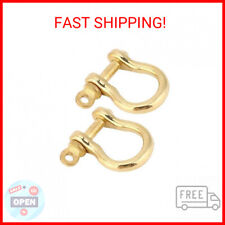 Hztyyier 2pcs D-ring Shackle Pure Brass Screw Pin Anchor Shackle Bow Shackle U T