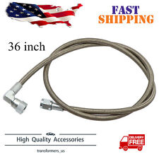 Turbo Oil Feed Line 36 Steel Braided -4 -4an 90 Degree X Straight Ptfe Line