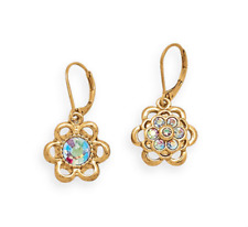 Premier Designs Jewelry Bouquet Gold Plated Drop Earrings