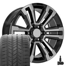 20 5822 Rims Black W Goodyear Tires Set Fits Silverado Tahoe Yukon Sierra