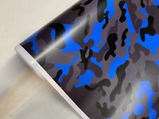 Blue Black Gray Camo Camouflage Vinyl Car Wrap Sheet Free Tools 2 Feet Up