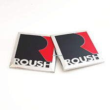 2x Chrome R Roush Square Car Emblem Decal Side Fender Badge Stickers For Mustang