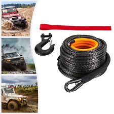12x92ft Synthetic Winch Rope W Hook 31500lbs Car Tow Recovery Cable Tow Orange