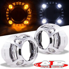 Switchback Headlight Lamp Projector Shrouds Halo Led White Drl Amber Turn Signal