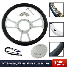 Gm 14 Split Tri Spoke Steering Wheel 9 Holes W Chrome Smooth Horn Button