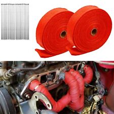 2 Roll 2 50ft Red Exhaust Thermal Wrap Manifold Header Isolation Heat Tape