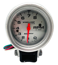 Autometer 3707 Sport-comp Silver Mini Tachometer 2 58 8000 Rpm
