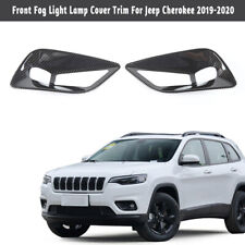 For Jeep Cherokee 2019 Carbon Fiber Front Fog Light Lamp Cover Trim Accessories