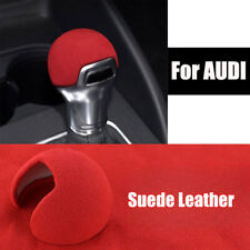 Red Suede Leather Car Gear Shift Knob Cover Trim For Audi A3 Q2l S3 Tt 8v 14-23