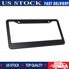 1pcs Black Metal License Plate Frame Tag Cover Screw Caps Stainless Steel New