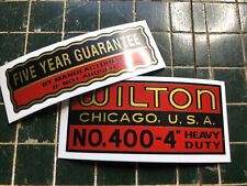 Wilton Vise 400-4 Decals Red Black On Gold Set 2 For Heavy Duty Bullet