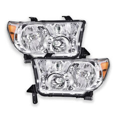 Amber Corner Chrome Headlights Fit For 2007-2013 Toyota Tundra 2008-2017 Sequoia