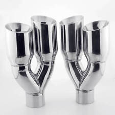 Quad 3.5 Exhaust Tips 2.5 Inlet Dual Wall Angle Cut For Chevrolet C3 Corvette
