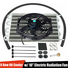 Universal 15-12 Transmission Oil Cooling Aluminum 10 Radiator Slim Fan Kit