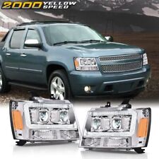 Chrome Led Drl Headlight Lamps Fit For Chevy Tahoe Suburban Avalanche 2007-2014