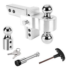 2 Receiver 4 Drop Adjustable Trailer Hitchtri-ball Dual Pin Key Locks Wrench