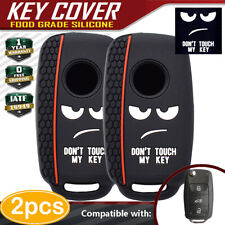 2pc For Volkswagen Key Fob Case Cover 3 Button Mk6 Holder Vw Gti Golf Tiguan Cc