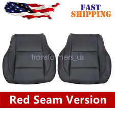 2005-15 Both Side Bottom Seat Cover For Nissan Titan Pro-4x Black With Red Seam