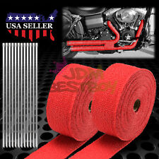 2 Rollx2 50ft Red Exhaust Thermal Wrap Manifold Header Isolation Heat Tape