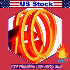12v Flexible Led Strip Waterproof Sign Neon Lights Silicone Tube 5m Red
