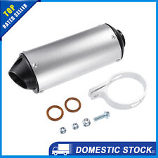 Universal 28mm 1.1 Inch Silver Tone Exhaust Silencer Muffler Pack Of 1