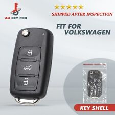3 Buttons Car Key Shell Remote Flip For Vwvolkswagen Golf Blank Keys Cover Case