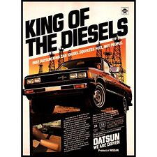 1982 Datsun King Cab Diesel Pickup Truck Vintage Print Ad Oil Well Wall Art