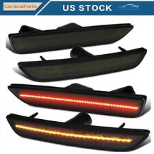 For Ford 2010-2014 Mustang Smoked Lens Front Rear Led Side Marker Lights 4pcs