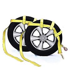 Tow Dolly Basket Strap With Twisted Snap Hooks For Small To Large Size Tires