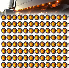 100x 34round Truck Trailer Side Marker Lights Amber Led Clearance Bullet Light