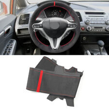 Winter Soft Suede Leather Steering Wheel Cover For Honda Civic 8th Gen 2005-2011
