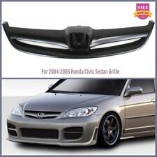 For 2004-2005 Honda Civic Sedan Grille Grill Painted Black Shell And Insert