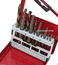 10pc Easy Out Screw Extractor Left Hand Drill Bit Set Cobalt Hss Drill Bits
